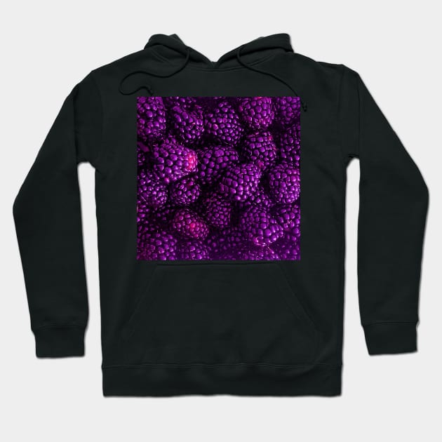 Fresh Delicious Blackberries in Purple Hoodie by DesignMore21